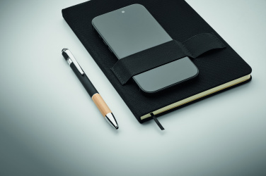Logo trade promotional merchandise picture of: A5 RPET notebook with pen