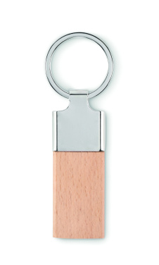 Logo trade corporate gifts image of: Key ring with rubber wood
