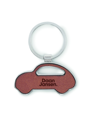 Logo trade business gifts image of: Car shaped key ring