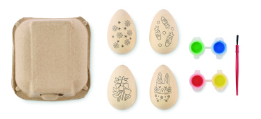 Logo trade promotional gift photo of: Wooden eggs painting set