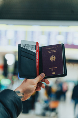 Logo trade promotional giveaways image of: Trackmate RCS rpolyester passport holder worldwide locating