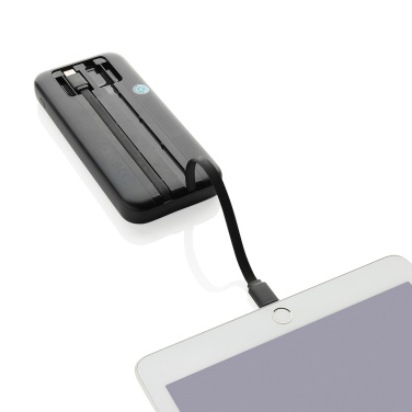 Logo trade promotional giveaways image of: Turbopack RCS rplastic powerbank 10.000 integrated cables