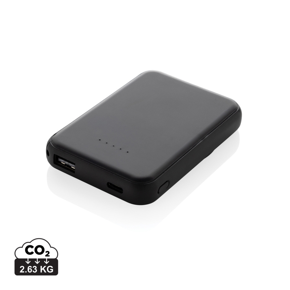 Logo trade promotional merchandise picture of: Stellar RCS recycled plastic 5000 mah 5W magnetic powerbank