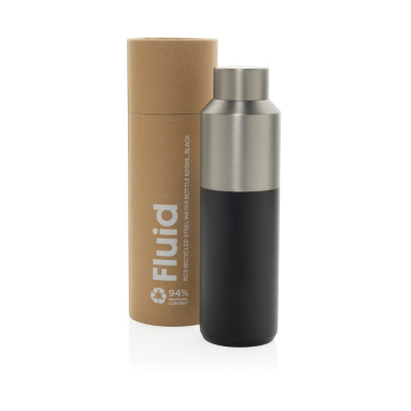 Logo trade promotional giveaways image of: Fluid RCS certified recycled steel water bottle 600ml