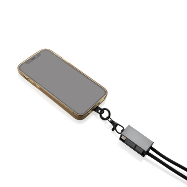 Logotrade promotional item picture of: Terra RCS recycled PET phone cord with dual charge cable