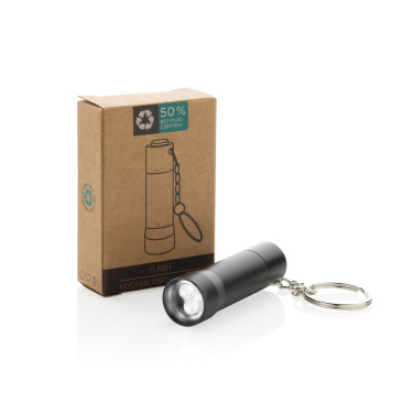 Logo trade promotional products picture of: Flash RCS recycled aluminium keychain torch