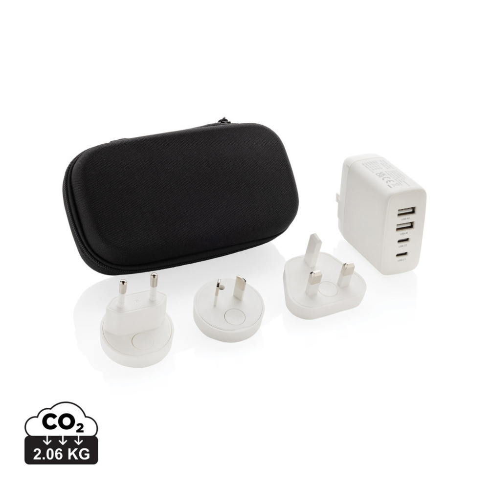 Logotrade advertising products photo of: TravelCharge Pro RCS rplastic travel charger with USB C