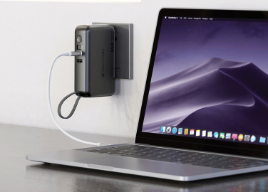 Logo trade promotional items image of: Urban Vitamin Eureka hybrid GANcharger 10000mah powerbank65W
