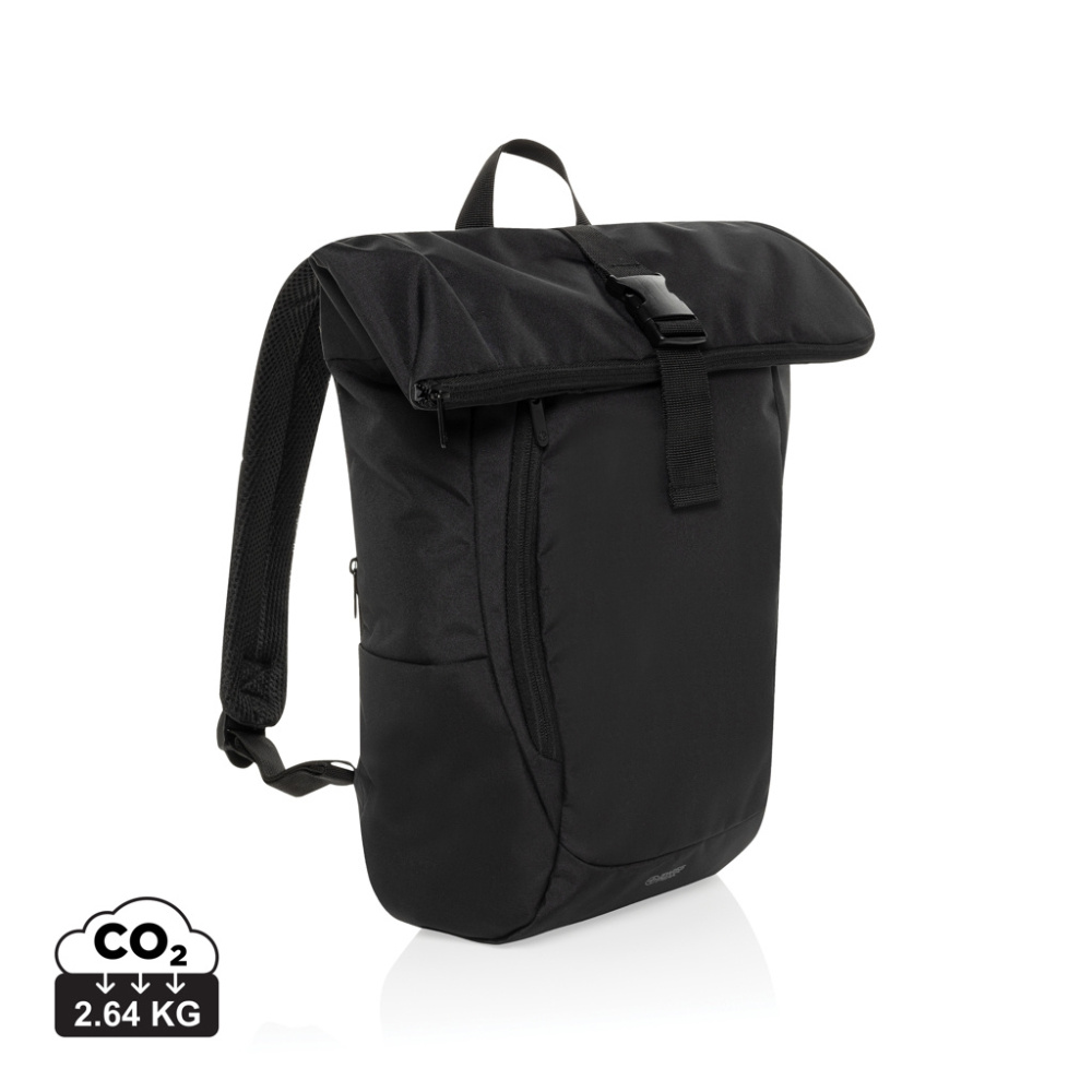 Logo trade promotional product photo of: Swiss Peak Aware™ RPET Leonard 15.6 inch laptop backpack