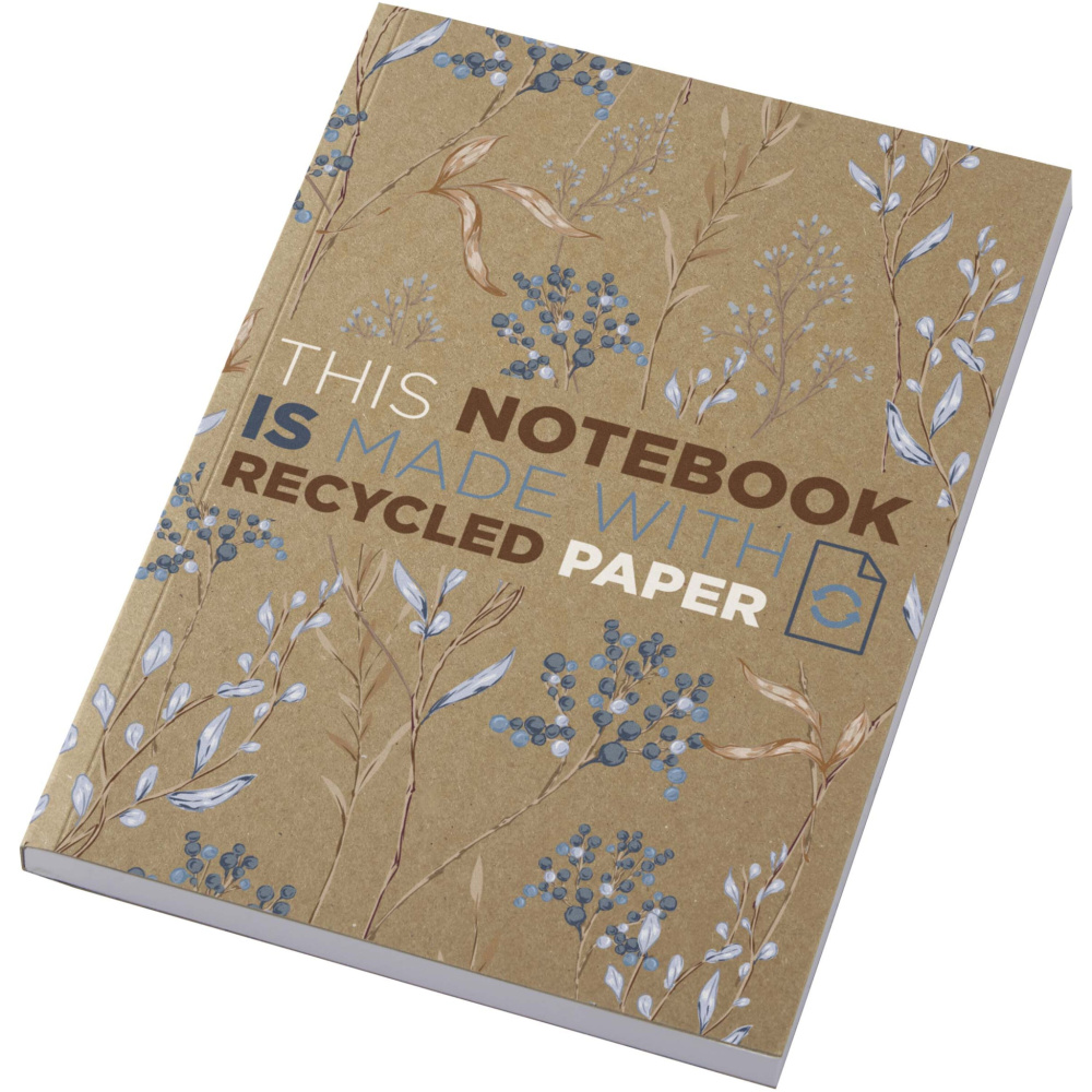 Logo trade business gift photo of: Novella Austen A5 recycled soft cover kraft notebook - 100 sheets