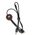 Cable 3in1 with illuminated logo - LH-ZM04, beige