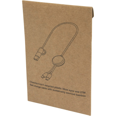 Logo trade promotional gift photo of: Citala 5-in-1 recycled plastic 30 cm data sync and 27W fast charge cable