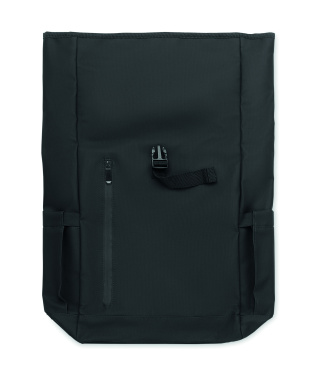 Logo trade promotional giveaways image of: Rolltop laptop rucksack 600D