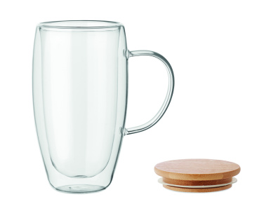Logotrade advertising product image of: Double wall glass mug 450ml