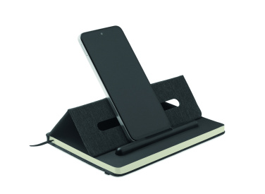 Logo trade promotional items picture of: A5 notebook with phone holder