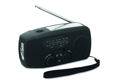 Logo trade advertising products image of: Portable radio SOS with LED torch