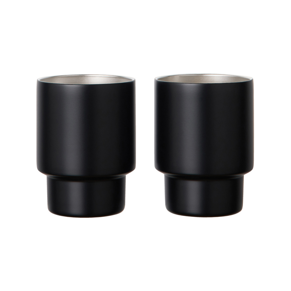 Logo trade promotional item photo of: VINGA Nagano RCS  recycled SS mugs, set of 2