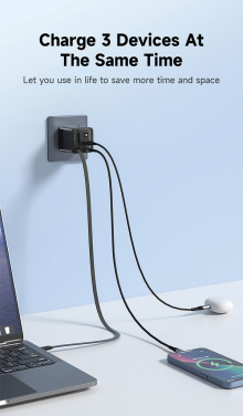 Logotrade promotional merchandise image of: Urban Vitamin Mendocino 65W GaN charger retractable cable