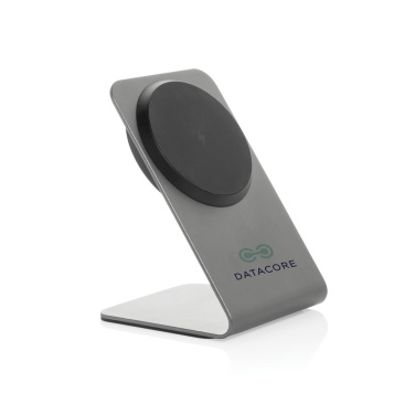 Logotrade promotional item picture of: Terra aluminium 15W magnetic wireless charging phone stand