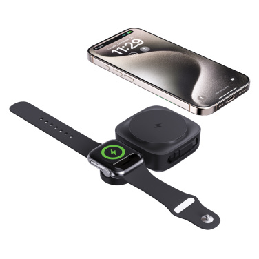 Logo trade promotional gift photo of: Urban Vitamin Goleta 2-in-1 15W magnetic wireless charger