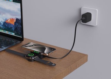 Logotrade promotional gift picture of: Urban Vitamin Goleta 2-in-1 15W magnetic wireless charger