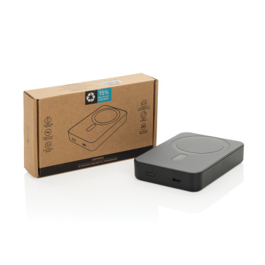 Logo trade promotional merchandise photo of: Amporia RCS recycled plastic 10.000mAh magnetic powerbank
