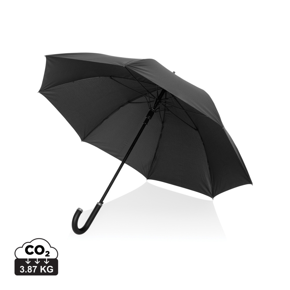 Logo trade promotional items image of: Swiss Peak Vero Aware™ RPET 25” umbrella w luxe handle