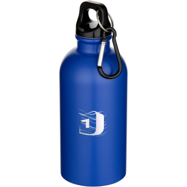 Logotrade promotional gifts photo of: Oregon 400 ml matte RCS recycled single wall stainless steel water bottle with carabiner