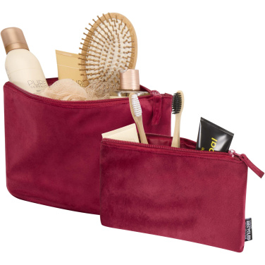 Logo trade advertising products picture of: Swift GRS recycled velvet toiletry bag set