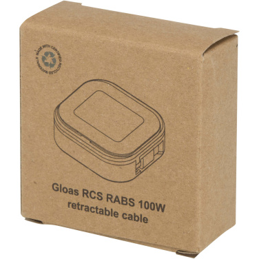 Logo trade corporate gifts picture of: Gloas 5-in-1 recycled retractable data sync and 100W fast charge cable with smartphone tool kit