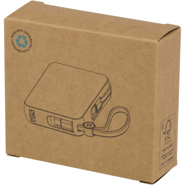 Logotrade promotional item image of: Acrux 10.000 mAh 35W tablet power bank with built in Type-C cable - made from recycled plastic