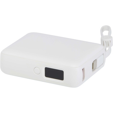 Logo trade corporate gift photo of: Acrux 10.000 mAh 35W tablet power bank with built in Type-C cable - made from recycled plastic