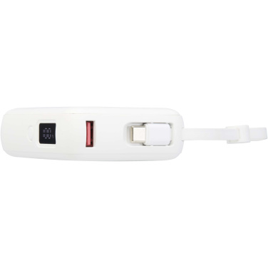 Logotrade advertising product image of: Acrux 10.000 mAh 35W tablet power bank with built in Type-C cable - made from recycled plastic