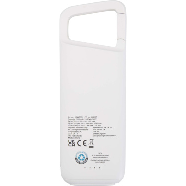 Logotrade promotional merchandise photo of: Alkes 5000 mAh 12W recycled plastic water resistant power bank with carabiner