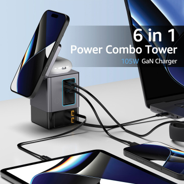 Logotrade promotional merchandise photo of: Urban Vitamin Sacramento 105W GAN charger+retractable cables