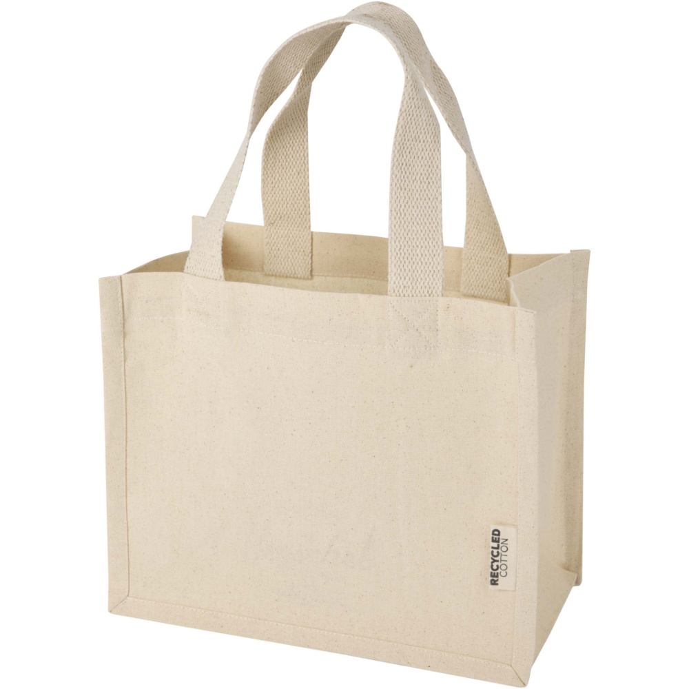 Logo trade advertising product photo of: Odessa 220 g/m² GRS recycled cotton mini gusset tote bag 9L