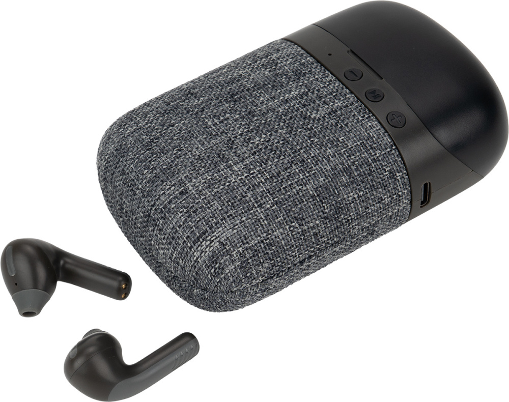 Logo trade promotional merchandise image of: Bluetooth Speaker HF01 with Built-in Earbuds 2 in 1