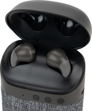 Logo trade promotional giveaways picture of: Bluetooth Speaker HF01 with Built-in Earbuds 2 in 1
