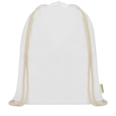 Logo trade advertising products picture of: Odisha 140 g/m² OCS organic drawstring bag 5L