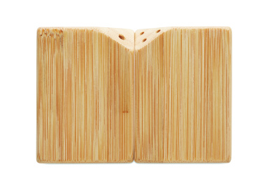 Logo trade advertising products picture of: Bamboo salt & pepper set