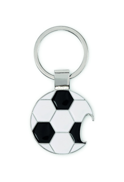 Logo trade promotional giveaways image of: Football keyring with opener
