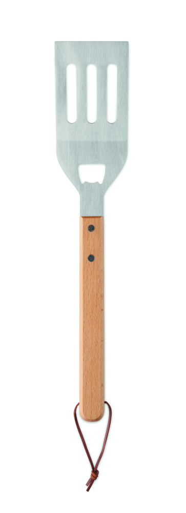 Logo trade promotional giveaways image of: BBQ spatula in beechwood