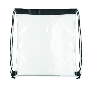 Logo trade promotional giveaway photo of: Transparent drawstring bag