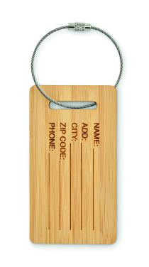 Logo trade promotional merchandise photo of: Bamboo luggage tag