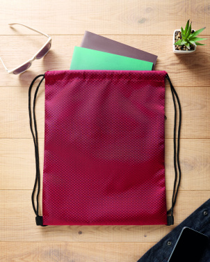 Logo trade promotional merchandise picture of: Drawstring bag in 420D RPET
