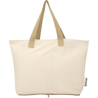 Logotrade business gift image of: Sierra 140 g/m² GRS recycled foldable cotton tote bag 7L