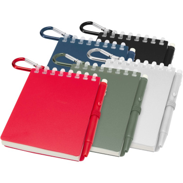 Logo trade advertising products image of: Lig Mini recycled outdoor soft cover notebook and ballpoint pen set (black ink)