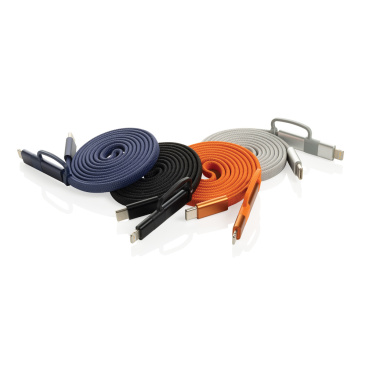 Logo trade promotional merchandise picture of: Arc RCS recycled Ultra-thin 60W 2 in 1 magnetic cable