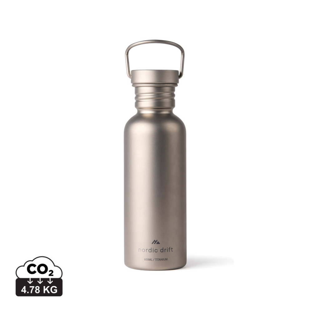 Logo trade promotional merchandise photo of: Nordic Drift Trail Ultra Light Titanium 600ml Water Bottle