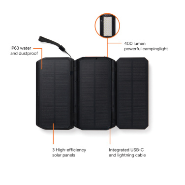 Logotrade corporate gift picture of: Nordic Drift Titan 10.000mAh solar powerbank with 3 panels
